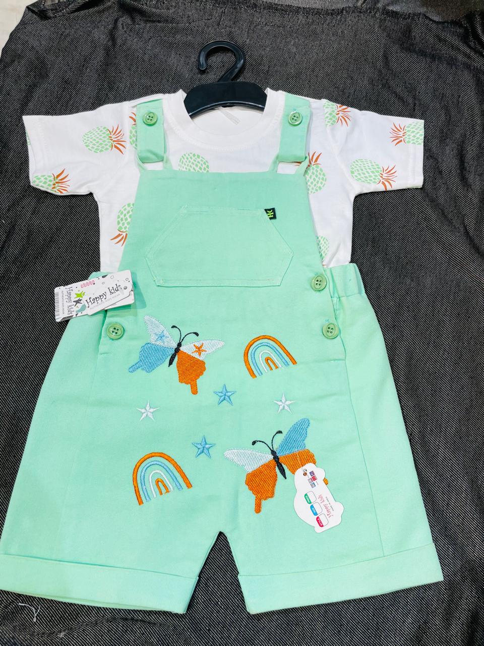 Baby Boys Butterfly Dungaree Shorts Set of 6 Pieces